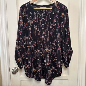 Daniel Rainn - Black/Multicolor Floral Blouse - Size XXL